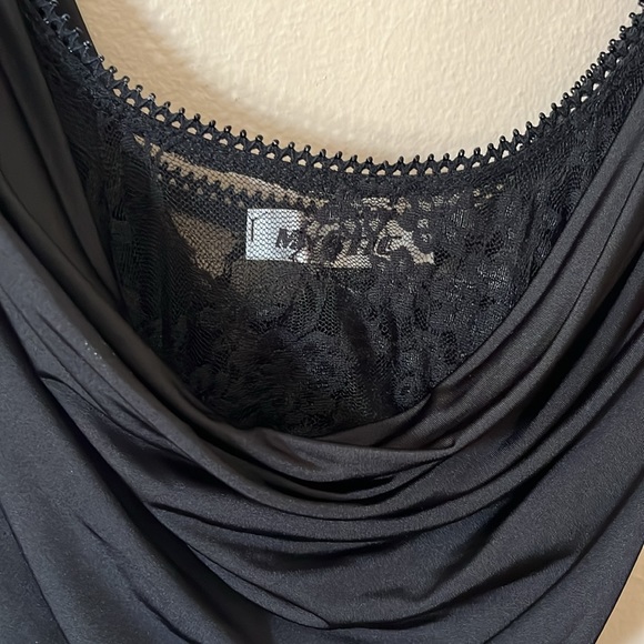 Mystic Black Body-con Sleeveless Lace Drape Ruched Clubbing Dress S - Picture 3 of 8